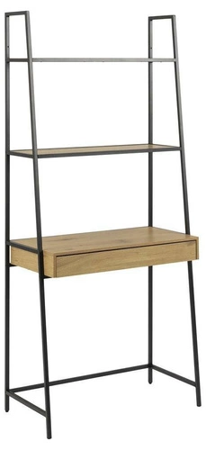 Regał metalowy z szufladą i blatem Seaford do salonu i biura w stylu loftowym 77 cm