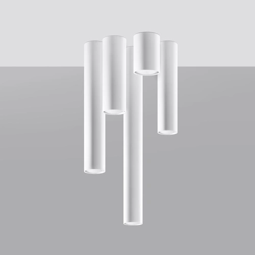 Plafon sufitowy biały nowoczesny metalowy Lagos 60 do salonu kuchni i sypialni Sollux