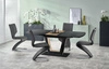 Stół rozkładany do jadalni Raffel 160-200 cm nowoczesny czarny blat MDF szkło Intesi