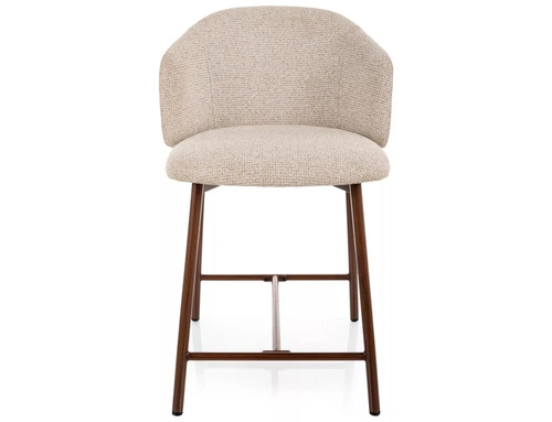 Hoker Tacoma beżowy do kuchni tapicerowany z oparciem loftowy