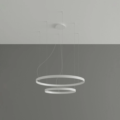 Nowoczesny żyrandol LED RIO 2 biały 78 cm do salonu i jadalni Thoro