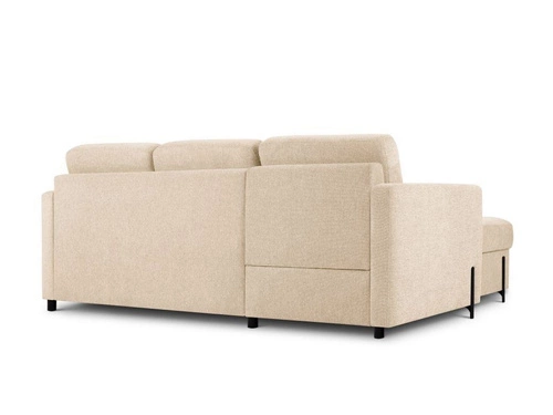 Narożnik z funkcją spania Gabriel Beige Structured Fabric lewostronny