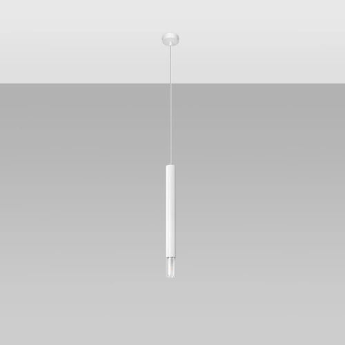 Lampa wisząca Wezyr biała nowoczesna tuba do salonu kuchni jadalni nad wyspę 120 cm