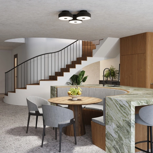 Plafon sufitowy OMIQ czarny nowoczesny okrągły do salonu i sypialni 30 cm SOLLUX