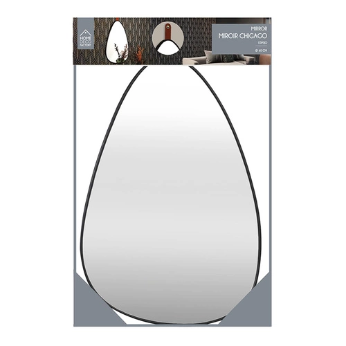 Lustro nieregularne Chigago czarne z uchwytem do przedpokoju lub sypialni na ścianę