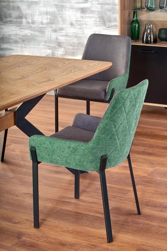 Stół rozkładany do jadalni Carbad dąb naturalny czarne nogi nowoczesny loftowy 160-220x90 cm Intesi