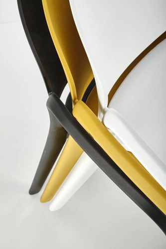 Krzesło do jadalni i ogrodu Nadine Intesi czarne nowoczesne z podłokietnikami sztaplowane