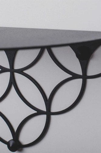 Nowoczesna półka ścienna Holo POLYHEDRA czarna metalowa do salonu na książki