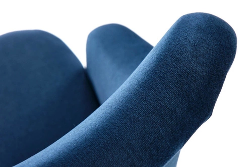 Krzesło do jadalni Alain Intesi tapicerowane welur granatowy z podłokietnikami drewniane