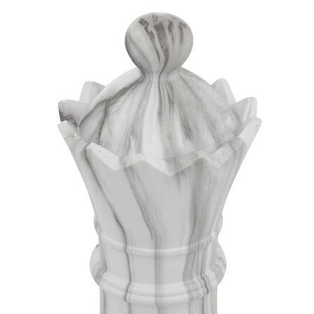 Figurka dekoracyjna szachowa Olen Goniec glamour biała marmur Atmosphera do salonu 26 cm