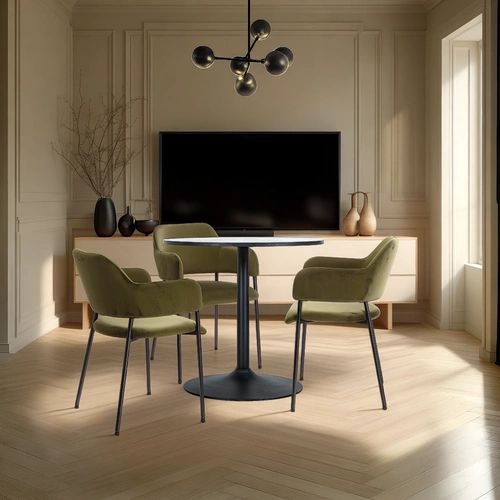 Zestaw 2 krzeseł Lima welurowych z podłokietnikami zielone