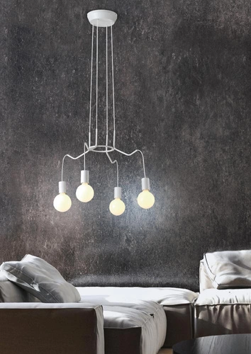 Lampa wisząca Basso biała metalowa nowoczesna do salonu i sypialni 57 cm CANDELLUX