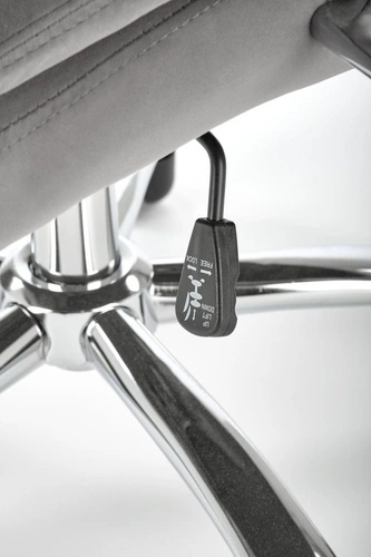 Fotel biurowy ergonomiczny Ukka szary welurowy z regulacją wysokości i odchylenia do pracy