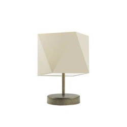 Lampka nocna do sypialni nowoczesna PASADENA z abażurem ecru i złotym stelażem LYSNE