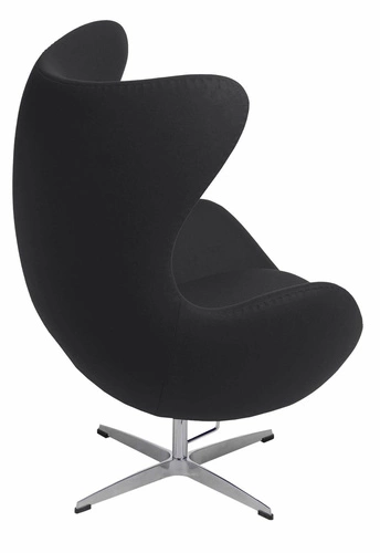 Fotel Jajo czarny kaszmir D2.DESIGN obrotowy bujany do salonu i biura nowoczesny glamour