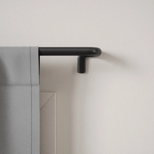 Karnisz pojedynczy regulowany Umbra Twilight czarny do zasłon zaciemniających 76-213cm