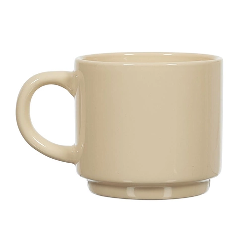 Zestaw 4 kubków ceramicznych Japandi na stojaku Intesi do kawy i herbaty multikolor