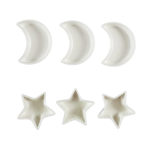 Zestaw 6 naczyń do serwowania Star/Moon biały