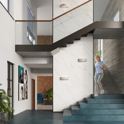 Kinkiet ścienny ceramiczny szary nowoczesny ATENA Sollux do salonu, sypialni lub nad lustro