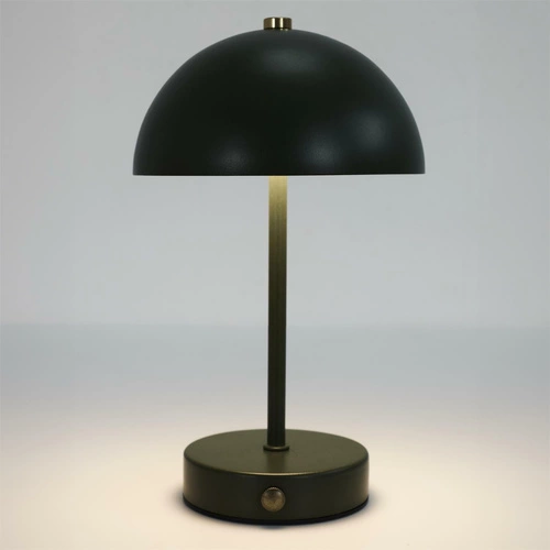 Lampka nocna LED Intesi Funghi czarna bezprzewodowa do sypialni z funkcją ściemniania