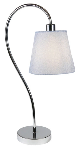 Luk nowoczesna lampka nocna z abażurem chrom metalowa do sypialni i salonu 46 cm CANDELLUX