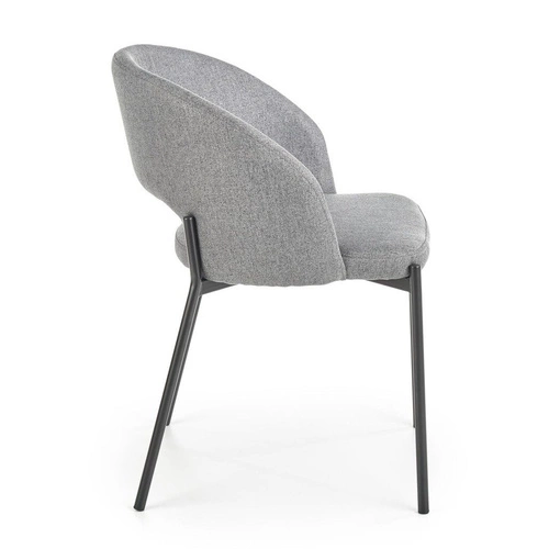 Krzesło tapicerowane Humber szare Intesi do jadalni i salonu nowoczesne na czarnych nogach