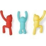 Nowoczesny wieszak ścienny Buddy Umbra multikolor dekoracyjny zestaw 3 do przedpokoju