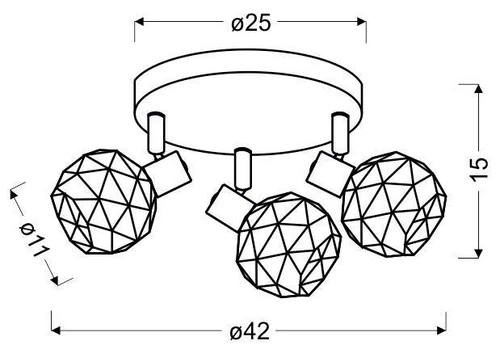 Plafon sufitowy okrągły Acrobat czarny nowoczesny metalowy E14 do salonu Candellux