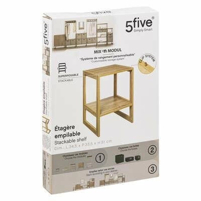 Nowoczesna półka stojąca na książki i rośliny 5five Simply Smart bambusowa do salonu