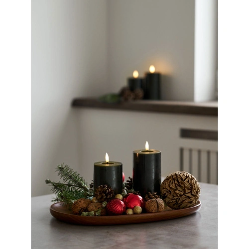 Taca drewniana owalna z akacji House Nordic do serwowania kawy 28x39 cm