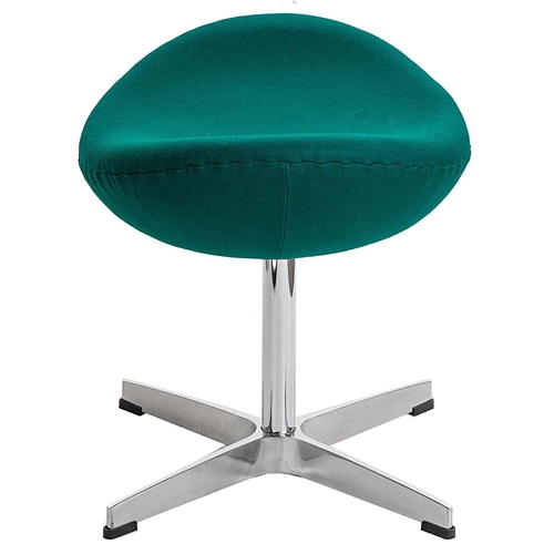 Podnóżek tapicerowany Jajo D2.DESIGN zielony ciemny kaszmir obrotowy do salonu inspirowany Egg