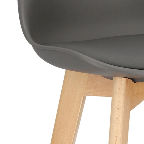 Hoker z oparciem Norden szary 75 cm nowoczesny do wyspy kuchennej D2.DESIGN