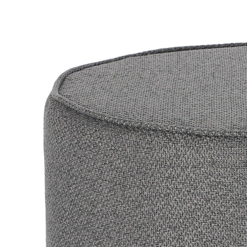 Pufa Kung XL okrągła ciemnoszara glamour do salonu tapicerowana na złotej podstawie 60x47 cm