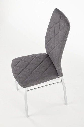 Krzesło tapicerowane Montana Intesi szare ciemne chrom nowoczesne do jadalni i kuchni