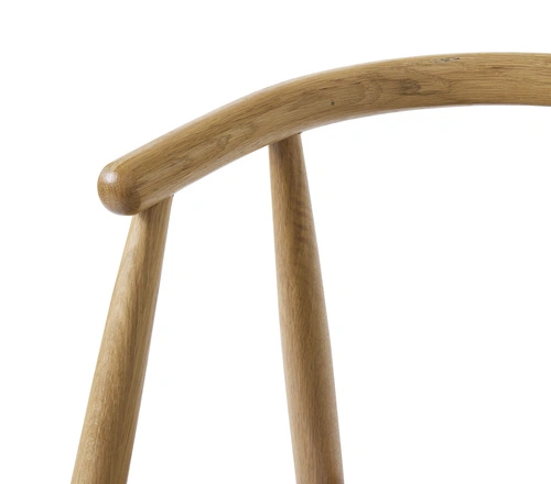 Krzesło tapicerowane Relate dębowe beżowe z podłokietnikami do jadalni nowoczesne