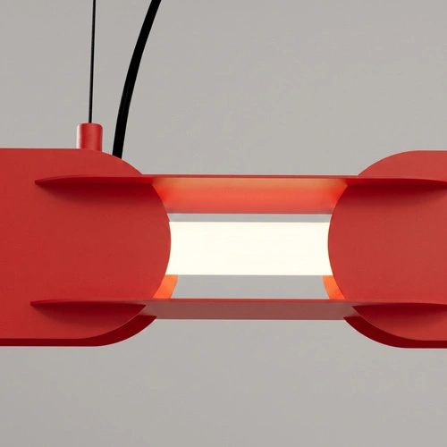 Lampa wisząca CHAIN LED czerwona 158 cm nad wyspę do jadalni