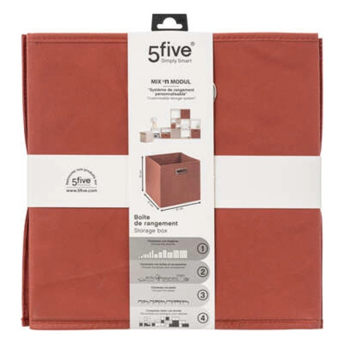 Pudełko materiałowe do regału 31x31 cm z metalowym uchwytem 5five simply smart terracota