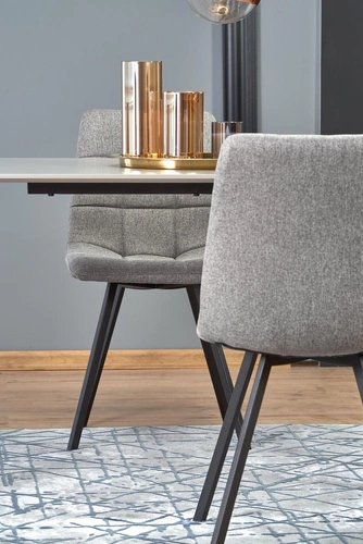 Stół loftowy do jadalni Gorbal 140x80 cm szary blat czarne nogi nowoczesny Intesi