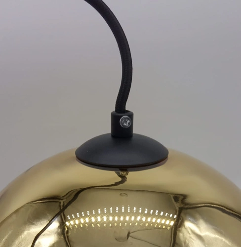 Lampa wisząca kula szklana złota MIRROR GLOW 25 cm do salonu i nad stół regulowana