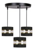 Lampa wisząca PANDY nowoczesna czarno-złota 3-punktowa do salonu i jadalni regulowana