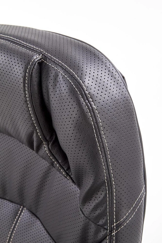 Fotel biurowy ergonomiczny czarny skórzany Carlo Intesi obrotowy z regulacją do biura