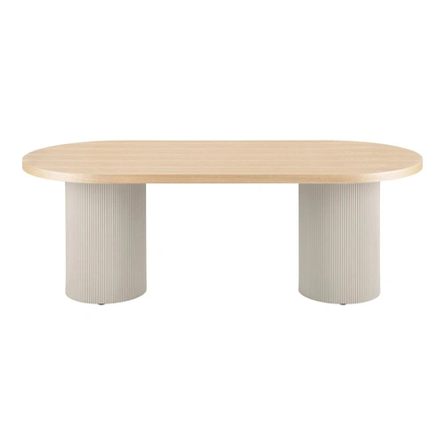 Stół do jadalni Solva 100x220 skandynawski jesion beżowy owalny