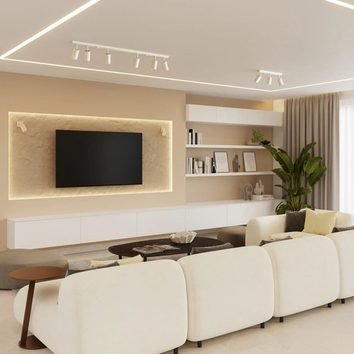 Nowoczesny kinkiet ścienny RING beżowy z ruchomym kloszem do salonu i sypialni SOLLUX LIGHTING