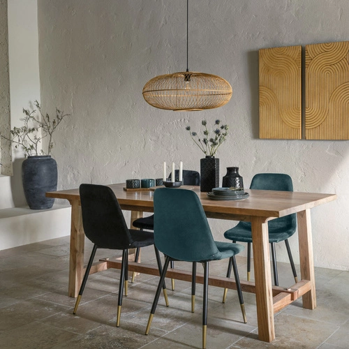 Krzesło tapicerowane Tyka czarne Atmosphera do jadalni nowoczesne na metalowych nogach