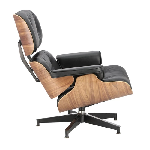 Fotel Vip Lounge Chair skórzany czarny obrotowy do salonu nowoczesny z podłokietnikami