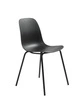 Krzesło Whitby czarne nowoczesne z tworzywa do jadalni i kuchni na metalowych nogach