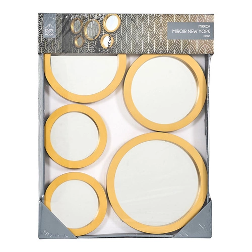 Zestaw 5 okrągłych luster Gilded w złotej ramie dekoracyjnych do przedpokoju