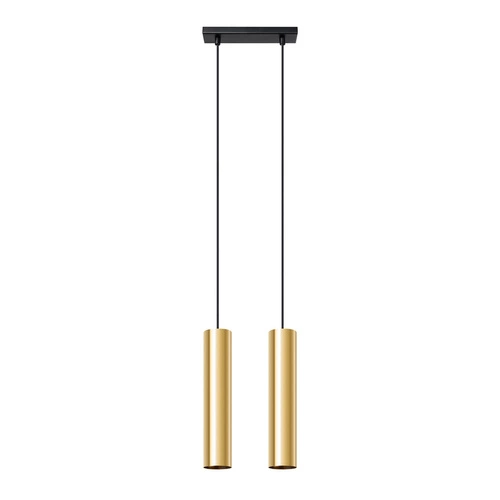 Nowoczesna lampa wisząca Lagos 2 złoty połysk regulowana do salonu i jadalni