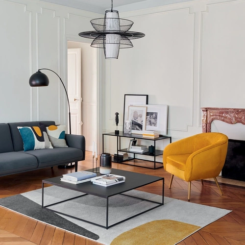 Lampa podłogowa Hyto łukowa czarna nowoczesna metalowa do salonu Atmosphera 177 cm