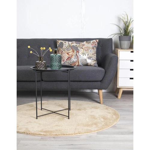 Intesi okrągły stolik kawowy metalowy czarny 47cm nowoczesny loftowy do salonu pomocniczy